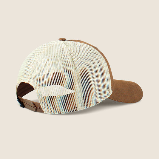Ariat Womens Floral Leather Patch Cap Brown/White