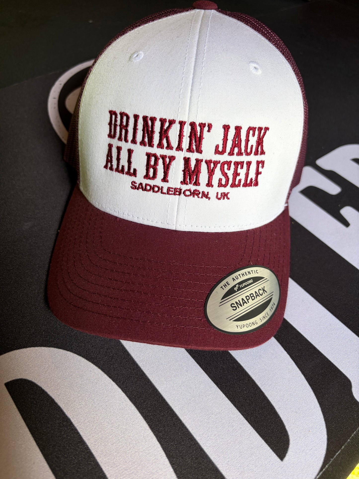 Drinkin’ Jack All By Myself Trucker Cap - Maroon