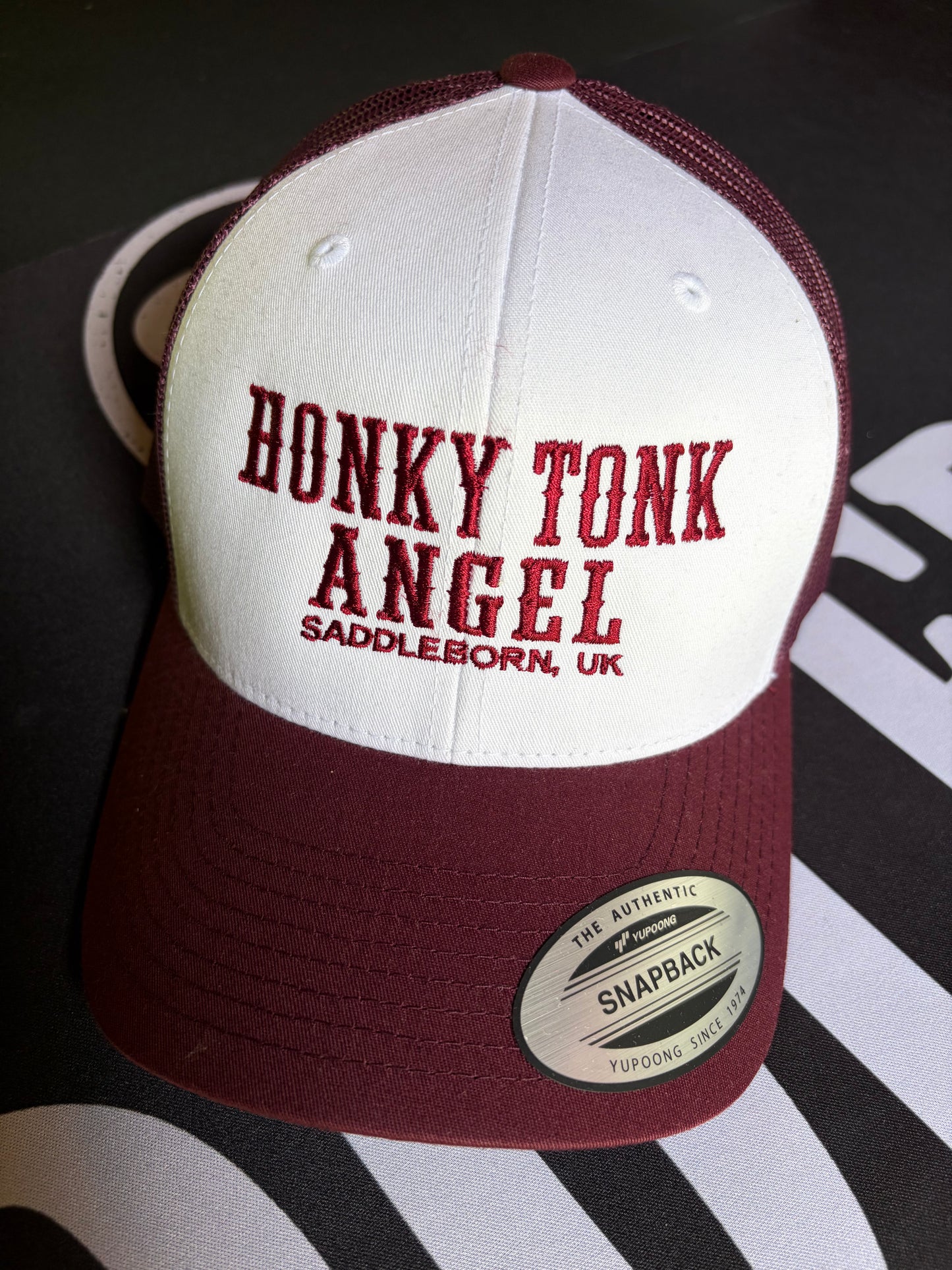 Honky Tonk Angel Trucker Cap - Maroon