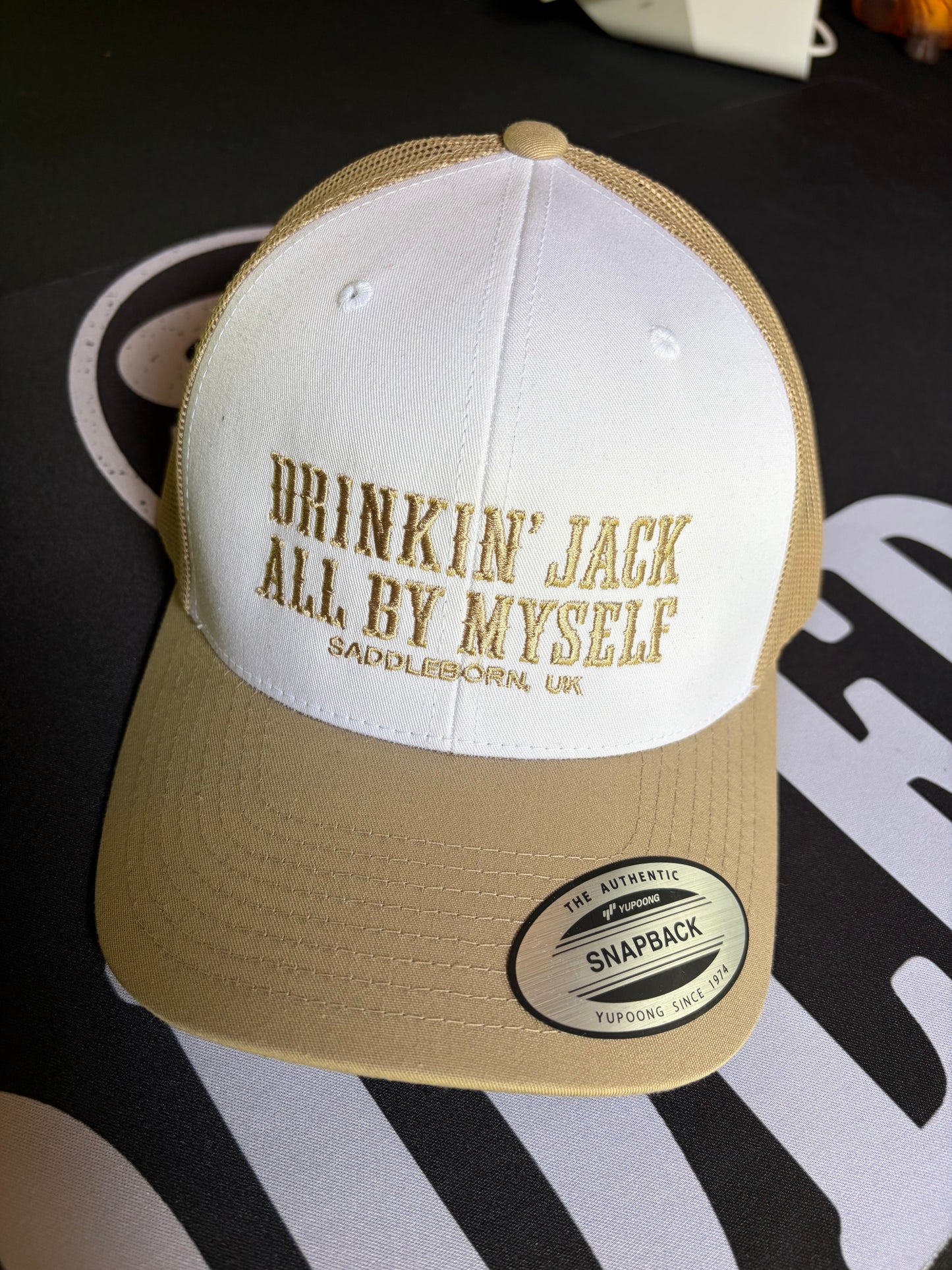 Drinkin’ Jack All By Myself Trucker Cap - Khaki