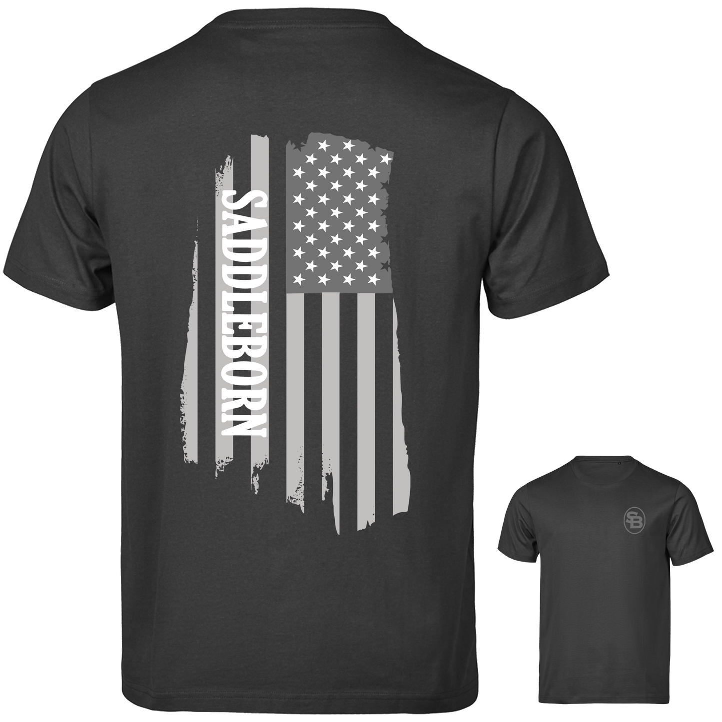 SADDLEBORN Fly The Flag T-Shirt- BLACK