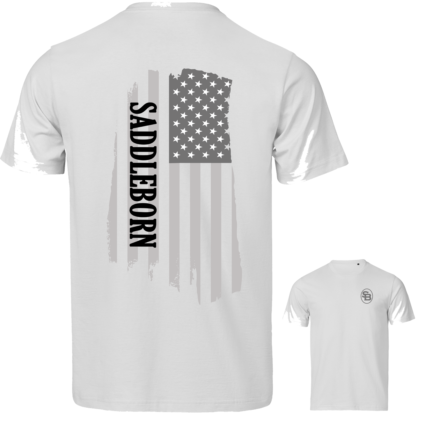 SADDLEBORN Fly The Flag T-Shirt- WHITE