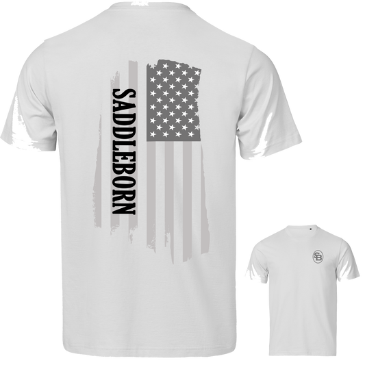SADDLEBORN Fly The Flag T-Shirt- WHITE