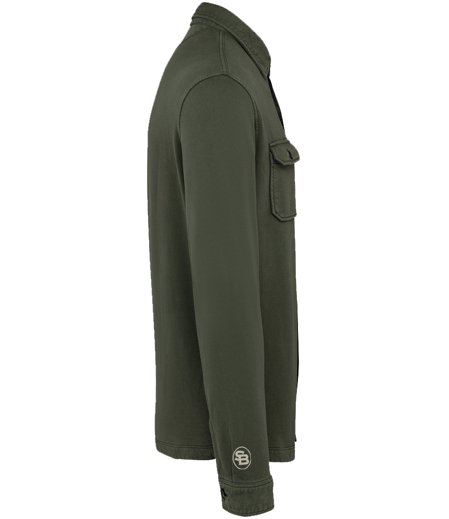 SADDLEBORN Faded Brushed Fleece Overshirt - Washed Khaki