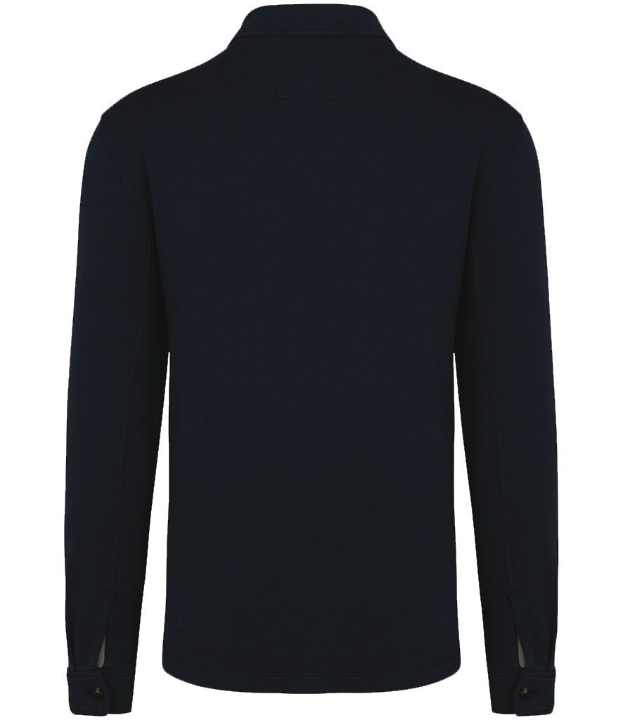 SADDLEBORN Faded Brushed Fleece Overshirt - Navy