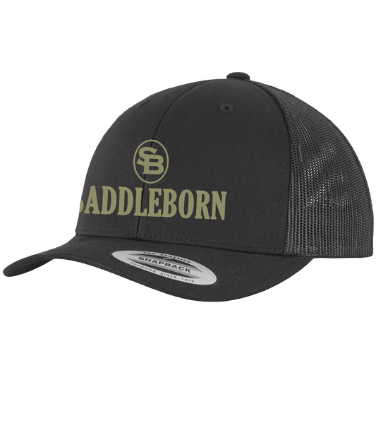 SADDLEBORN Original Trucker Cap - BLACK/KHAKI