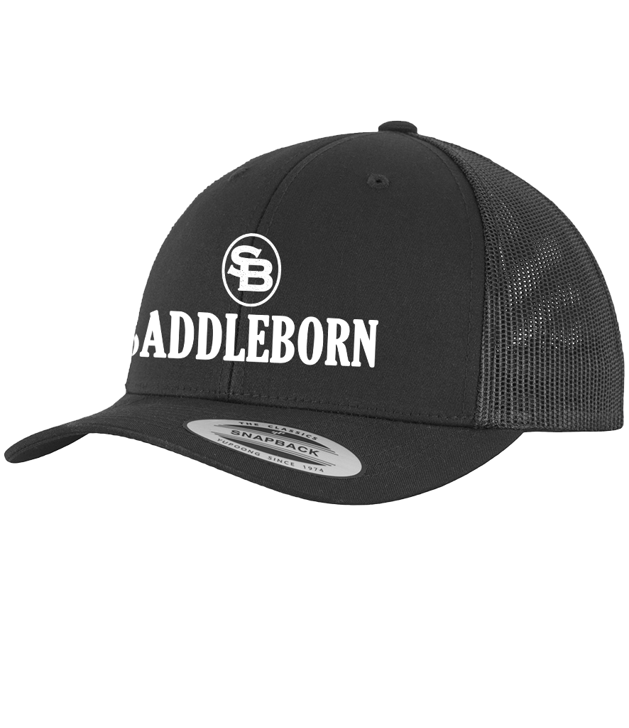 SADDLEBORN Original Trucker Cap - BLACK/WHITE