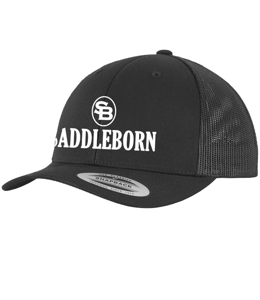 SADDLEBORN Original Trucker Cap - BLACK/WHITE